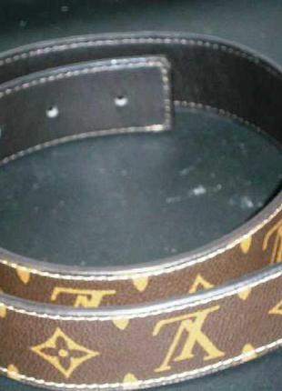 Louis vuitton monogram gold buckle belt женский3 фото