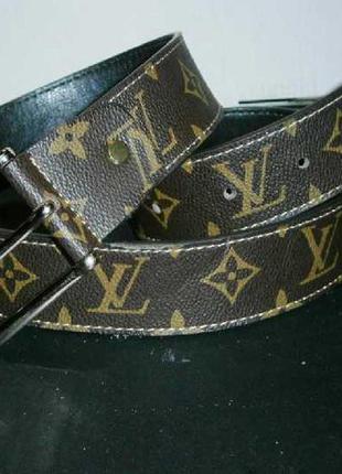 Louis vuitton monogram gold buckle belt женский1 фото