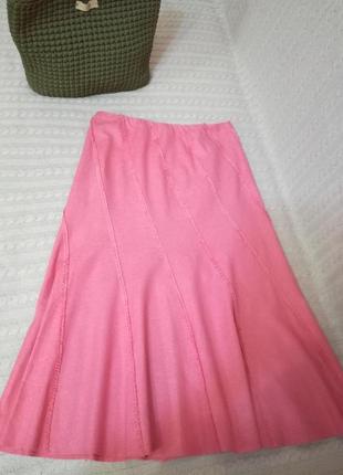 Красивая новая льняная юбка миди m&s, р.12/14