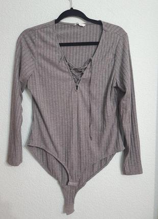 Боди комбидресс в рубчик h&m