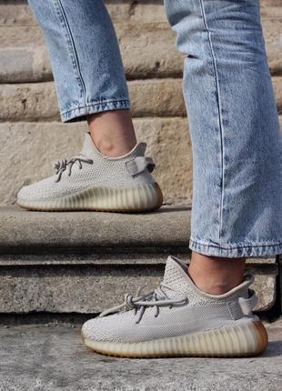 Adidas yeezy boost 350 sasame beige/grey 🆕 женские кроссовки адидас изи  🆕 беж/серый