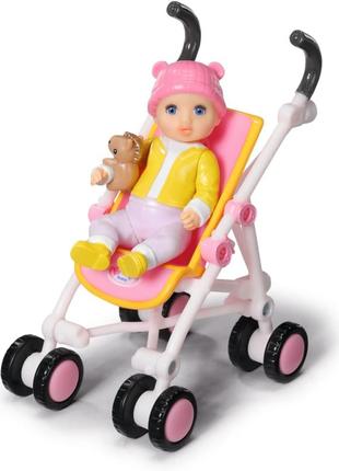 Baby born minis playset stroller with eli мини беби борн с коляской. новинка2 фото