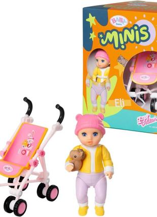 Baby born minis playset stroller with eli  мини бебі борн з візочком