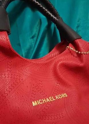 Сумка michael kors красная кожзам качественный5 фото