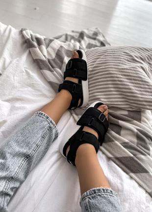 Adidas adilette sandal black/white 🆕 женские боссоножки/сандали адидас 🆕 белый/черный6 фото