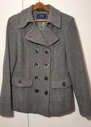 Пальто двубортное женское короткое шерстяное р.46-48 mexx woolmark серое3 фото