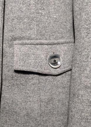 Пальто двубортное женское короткое шерстяное р.46-48 mexx woolmark серое9 фото