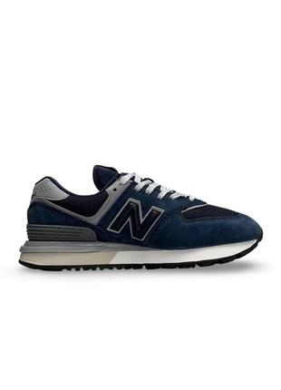 Чоловічі кросівки сині з білим у стилі new balance classic navy white