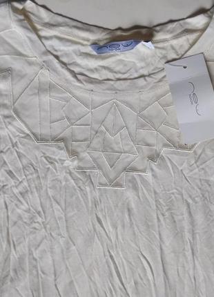 14 л 42 новая вискозная легкая блуза топ без рукавов с декором из сетки