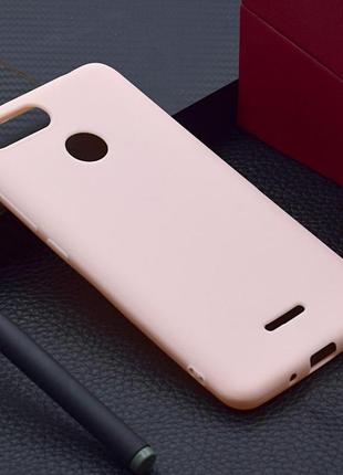 Чехол xiaomi redmi 6 силикон soft touch бампер светло-розовый