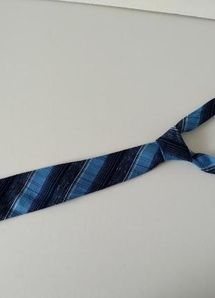 Базовый синий галстук краватка в полоску3 фото