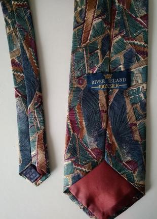 Роскошный фирменный шелковый галстук краватка шелк river island3 фото