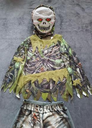Карнавальный костюм зомби монстра на хеллоуин или вечеринку 7-8 лет рост 122-128 см фирма tu