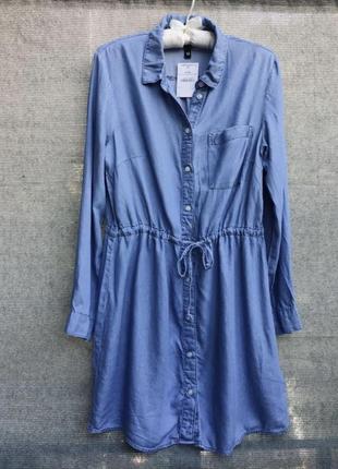 Платье джинсовое платье рубашка хлопок летнее платье свободного кроя2 фото