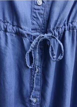 Платье джинсовое платье рубашка хлопок летнее платье свободного кроя4 фото