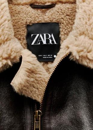 Zara двусторонняя байкерская куртка дублёнка7 фото