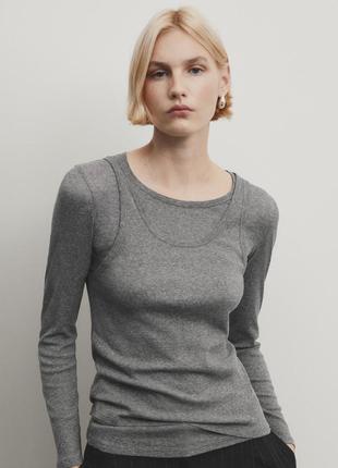 Подвійний лонгслів з майкою з довгим рукавом massimo dutti 6898/755