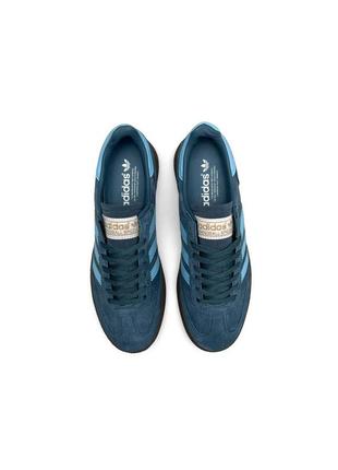 Мужские кроссовки с голубым в стиле adidas spezial navy blue9 фото