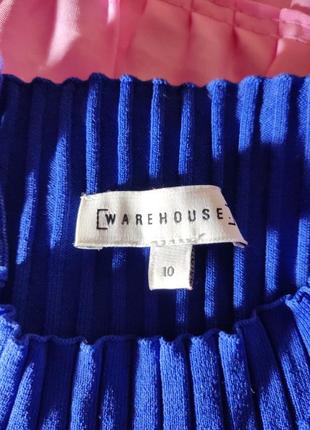 Жіночий синій гольф,лонгслів, водолазка, светр,світшот,кофта, джемпер з відкритими плечима кольору електрик2 фото