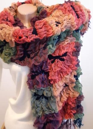 Яркий мягкий пушистый шарф, двухсторонний3 фото