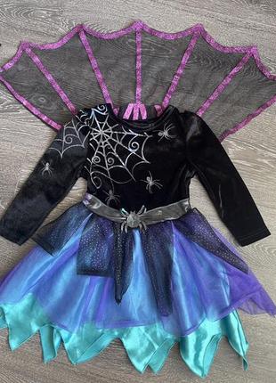 Карнавальний костюм сукня королева павуків відьма чаклунка на хеловін геловін7 фото
