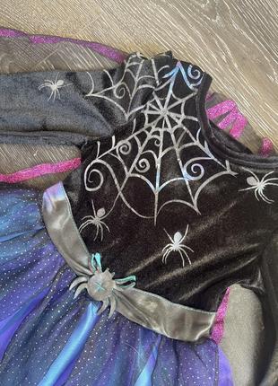 Карнавальний костюм сукня королева павуків відьма чаклунка на хеловін геловін3 фото
