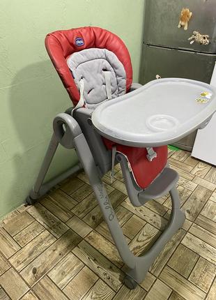 Детский стул для кормления - chicco polly magic relax red