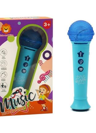 Микрофон детский 21см, музыкальный, звуки животных, свет, mt500