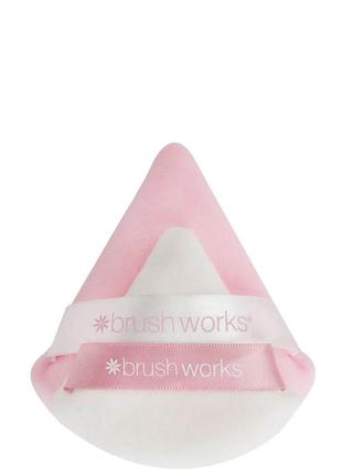 Brushworks triangular powder puff duo набір косметичних пуховок2 фото