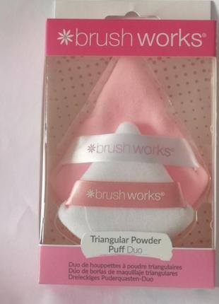 Brushworks triangular powder puff duo набір косметичних пуховок5 фото