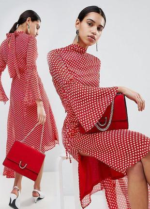 Розпродаж сукня boohoo міді як у даші трегубовоі asos горох асиметрія розріз