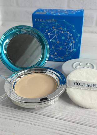 Компактная пудра для лица увлажняющая с коллагеном со сменным блоком enough collagen spf50+/pa ++ тон 132 фото