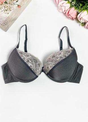 Купить графитовый бюстгальтер лифчик h&m 80b super push up