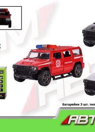 Машина металлическая автопром, 1:32, 3 цвета, свет, звук, 3625p