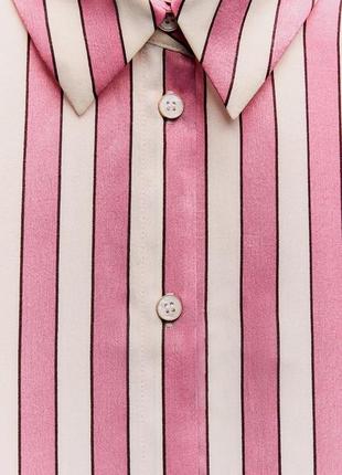 Рубашка женская полосатс розовая zara new5 фото