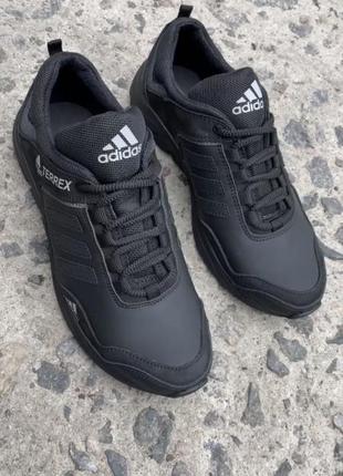 Кроссовки adidas terrex, натуральная кожа, мягкая подошва, черный