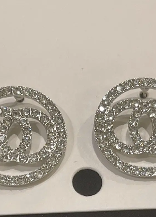Сережки жіночі круглі сріблясті код 23413 фото