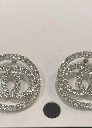Сережки жіночі круглі сріблясті код 23412 фото