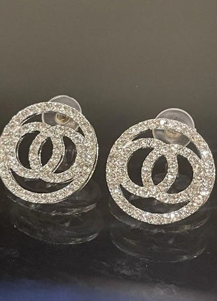 Серьги женские круглые серебристые код 2341