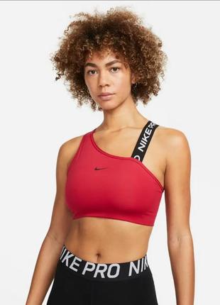 Спортивный топ nike pro dri-fit swoosh asymmeric bra (dm0570-614) оригинал1 фото