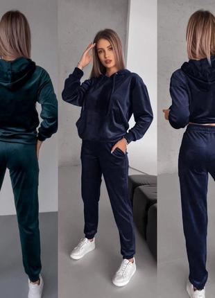 Хит сезона! стильный женский велюровый костюм есть 13 цветов) + подарок10 фото