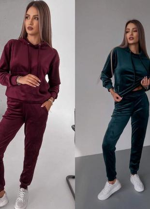 Хит сезона! стильный женский велюровый костюм есть 13 цветов) + подарок9 фото