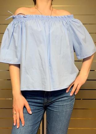 Блуза з опущеним плечем1 фото