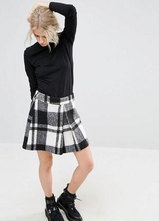 Акция 1+1=3! стильная, модная, теплая юбка asos в клетку. размер uk12/eur40 (м/l).2 фото