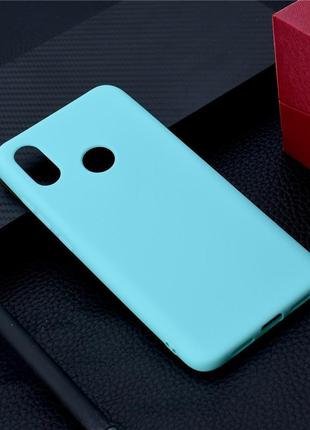 Чехол для xiaomi redmi note 6 pro силикон soft touch бампер мятно-голубой