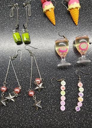 Модные яркие серьги, a shop, комплект 5 шт