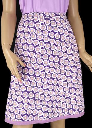 Красивая хлопковая юбка "boden" с цветочным принтом, uk12.3 фото