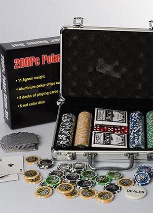 Настольная игра покер, 200 фишек в чемодане m 2779