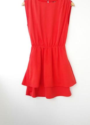 Оранжевое платье мини платье с воланами xs s помаранчеве плаття міні