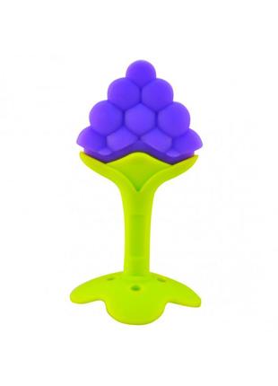 Прорезыватель силиконовый "фрукты" виноград в футляре 11*5см, megazayka, 0401